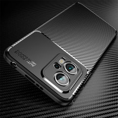 Microcase Xiaomi Redmi Note 11T /Xiaomi Redmi Note 11T Pro/Poco X4 GT Maxy Serisi Carbon Fiber Silikon Kılıf - Siyah AL3413