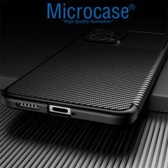 Microcase Xiaomi Redmi Note 11T /Xiaomi Redmi Note 11T Pro/Poco X4 GT Maxy Serisi Carbon Fiber Silikon Kılıf - Siyah AL3413