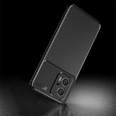 Microcase Xiaomi Redmi Note 11T /Xiaomi Redmi Note 11T Pro/Poco X4 GT Maxy Serisi Carbon Fiber Silikon Kılıf - Siyah AL3413