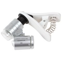 60x Mini Cep Telefonu için Mandallı Mikroskop UV Ledli Büyüteç
