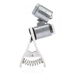 60x Mini Cep Telefonu için Mandallı Mikroskop UV Ledli Büyüteç