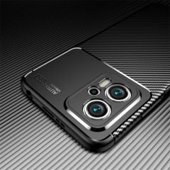 Microcase Xiaomi Redmi Note 11T /Xiaomi Redmi Note 11T Pro/Poco X4 GT Maxy Serisi Carbon Fiber Silikon Kılıf - Siyah AL3413