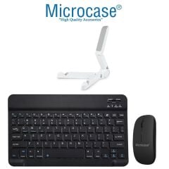 Microcase TCL NXTPAPER 14 inch için Tablet Bluetooth Klavye 27 cm(TR Sticker)+Bluetooth Mouse+Stand AL2755