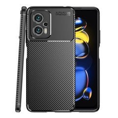Microcase Xiaomi Redmi Note 11T /Xiaomi Redmi Note 11T Pro/Poco X4 GT Maxy Serisi Carbon Fiber Silikon Kılıf - Siyah AL3413