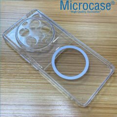 Microcase Xiaomi 13 Ultra Global için Magsafe Manyetik Darbeye Dayanıklı Yarı Esnek Plastik TPU Şeffaf Kılıf - AL8115