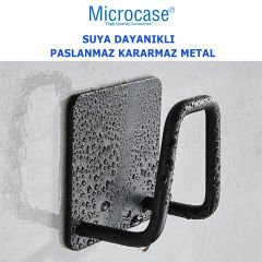 Microcase Güçlü Yapışkanlı Metal Banyo Mutfak Eşya Havlu Vb Ürün Askılığı AL4467 - 1  Adet Siyah