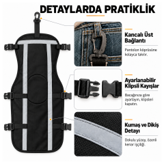 Microcase Su Geçirmez Ayarlanabilir Reflektörlü Rüzgar ve Yağmura Karşı Diz ve Bacak Koruyucu Seti AL7039 Large