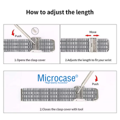 Microcase Samsung Gear S4 46MM/Watch 46mm/Active 2 46MM ile Uyumlu Paslanmaz Çelik Metal Kordon Kayış-KY6554