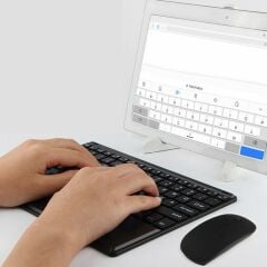 Microcase TCL NXTPAPER 14 inch Tablet için  Tablet Bluetooth Touchpad Klavye 28 cm (TR Sticker) + Mouse + Stand - AL2757