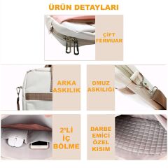 Microcase Apple iPad Pro 13 (2024) için Macbook Çantası+Türkçe Klavye+Mouse+Tablet Standı Beyaz AL5165