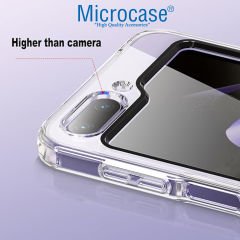Microcase Samsung Galaxy Z Flip 6/ Z Flip 7 FE  Için Sert Kristal Kapaklı Kılıf Şeffaf- AL3157