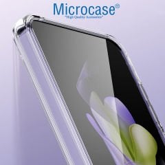 Microcase Samsung Galaxy Z Flip 6  Için Sert Kristal Kapaklı Kılıf Şeffaf- AL3157