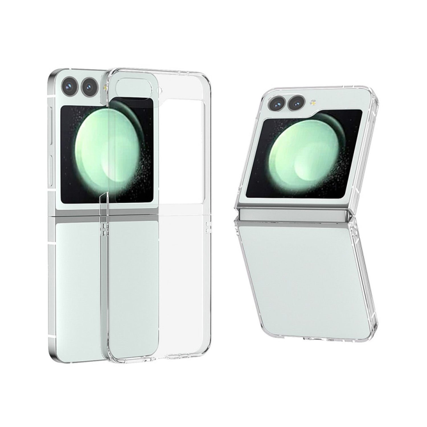 Microcase Samsung Galaxy Z Flip 6/ Z Flip 7 FE  Için Sert Kristal Kapaklı Kılıf Şeffaf- AL3157