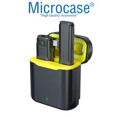 Microcase Lightning Iphone için Şarj Kutulu Video Youtuber Yayıncı Kablosuz Yaka Mikrofonu - AL4071