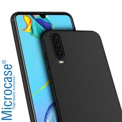 Microcase Huawei P30 Elektrocase Silikon Kılıf + Tam Kaplayan Cam