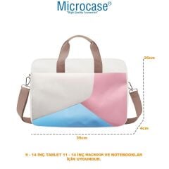 Microcase Samsung Galaxy Tab S9 FE Plus X610 12.4 inch Tablet için Macbook Çantası+Türkçe Klavye+Mouse+Tablet Standı Beyaz AL5165