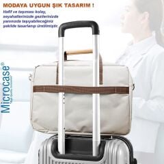 Microcase Samsung Galaxy Tab S9 FE Plus X610 12.4 inch Tablet için Macbook Çantası+Türkçe Klavye+Mouse+Tablet Standı Beyaz AL5165