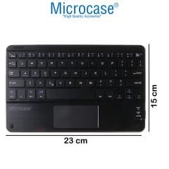 Microcase Tablet ve Telefonlar için 9 inch 23 cm Şarjlı Touchpadli Türkçe Bluetooth Klavye - AL3702