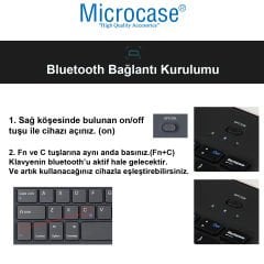 Microcase Tablet ve Telefonlar için 9 inch 23 cm Şarjlı Touchpadli Türkçe Bluetooth Klavye - AL3702