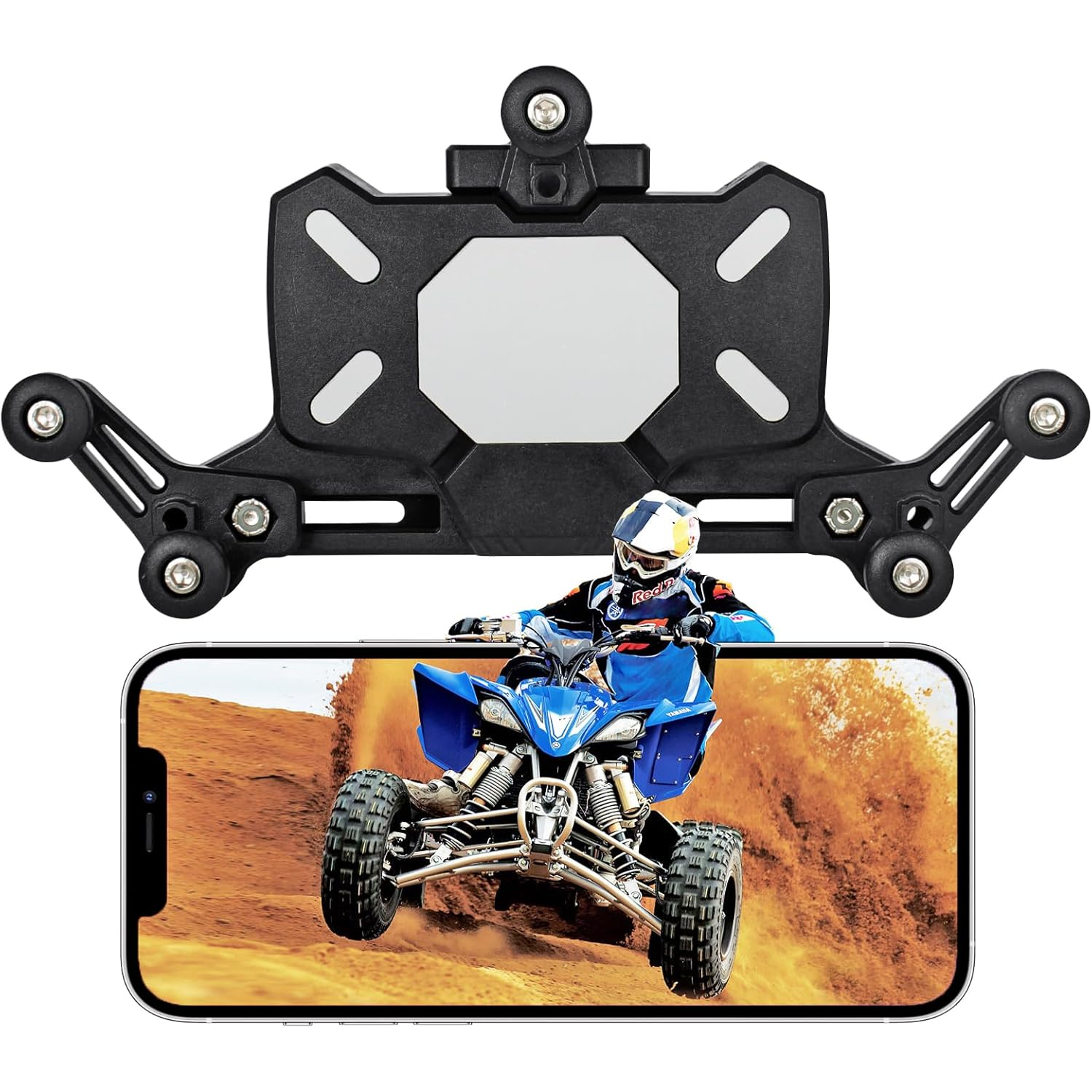 Microcase 360 Derece Dönen Titreşim Önleyici Metal Motosiklet Bisiklet Scooter Telefon Tutucu - AL5074