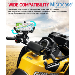 Microcase 360 Derece Dönen Titreşim Önleyici Metal Motosiklet Bisiklet Scooter Telefon Tutucu - AL5074