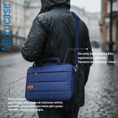 Microcase Samsung Tab S10 Ultra 14.6 inch Tablet ile Uyumlu Notebook Macbook Evrak Çantası Lacivert AL5496