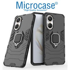 Microcase Huawei Nova 10 SE Batman Serisi Yüzük Standlı Armor Kılıf - Siyah AL3349