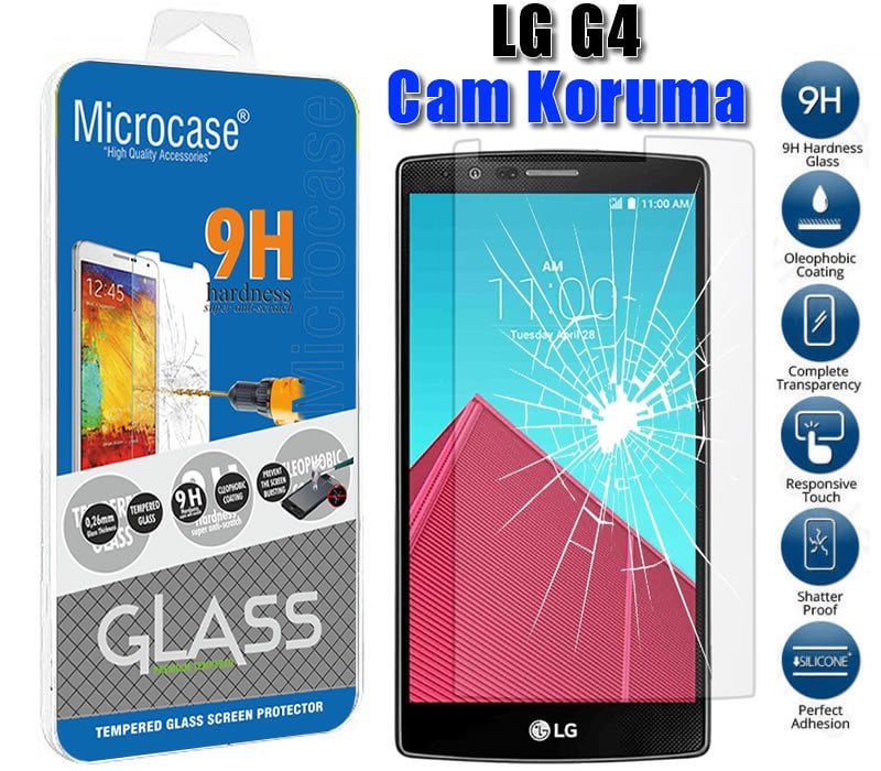 Microcase LG G4 Tempered Glass Cam Koruma