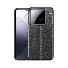 Microcase Xiaomi 15 Pro ile Uyumlu Leather Serisi Deri Efekt Silikon Kılıf - Siyah Al3337