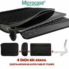 Microcase TCL TAB 11  Tablet için  Kapitone Tablet Çanta + Bluetooth Klavye + Mouse + Tablet Standı - AL8123