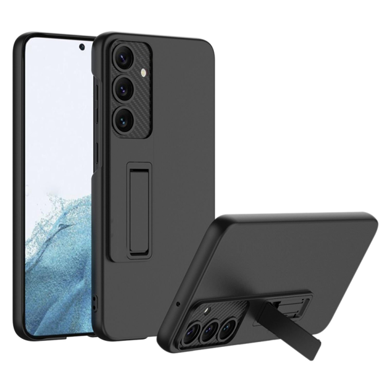 Microcase Samsung S23 FE ile uyumlu Standlı Sert Plastik Mat Kılıf - AL3566