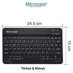 Microcase Apple iPad A16 11. Jenerasyon 2025 Tablet Uyumlu Tablet Çanta+Türkçe Bluetooth Klavye+Mouse+Tablet Standı-Siyah AL8128