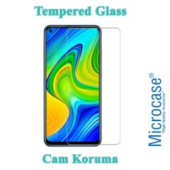 Microcase Xiaomi Redmi Note 9 0.2 mm İnce Soft Silikon Kılıf - Şeffaf + Tempered Glass Cam Koruma
