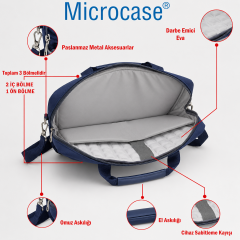 Microcase Macbook Pro 14'' M4 Pro/ Max 2024 2024 ile Uyumlu Notebook Macbook Evrak Çantası Lacivert AL5496
