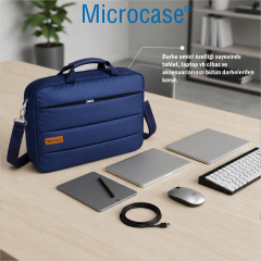 Microcase Macbook Pro 14'' M4 2024 ile Uyumlu Notebook Macbook Evrak Çantası Lacivert AL5496