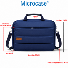 Microcase Macbook Pro 14'' M4 2024 ile Uyumlu Notebook Macbook Evrak Çantası Lacivert AL5496