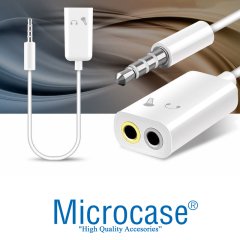Microcase 3.5 mm Çift Çıkış Kulaklık ve Mikrofon Kablosu - AL2310