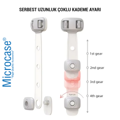 Microcase Sert Plastik Kendinden Yapışkanlı Çok Amaçlı Buzdolabı Raf Çekmece Dolap Kapı Çekmece Kilidi  Çocuk Kilidi-AL5021 1 Adet