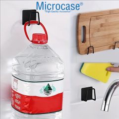 Microcase Güçlü Yapışkanlı Metal Banyo Mutfak Eşya Havlu Vb Ürün Askılığı AL4467 - 2 Adet Siyah