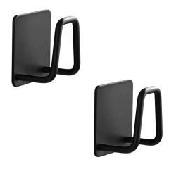 Microcase Güçlü Yapışkanlı Metal Banyo Mutfak Eşya Havlu Vb Ürün Askılığı AL4467 - 2 Adet Siyah