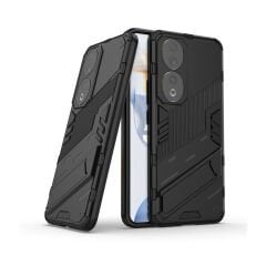 Microcase Honor 90 Matrix Serisi Armor Standlı Perfect Koruma Kılıf - Siyah AL3416