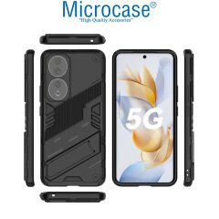Microcase Honor 90 Matrix Serisi Armor Standlı Perfect Koruma Kılıf - Siyah AL3416