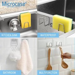 Microcase Güçlü Yapışkanlı Metal Banyo Mutfak Eşya Havlu Vb Ürün Askılığı AL4467 - 1  Adet Gümüş