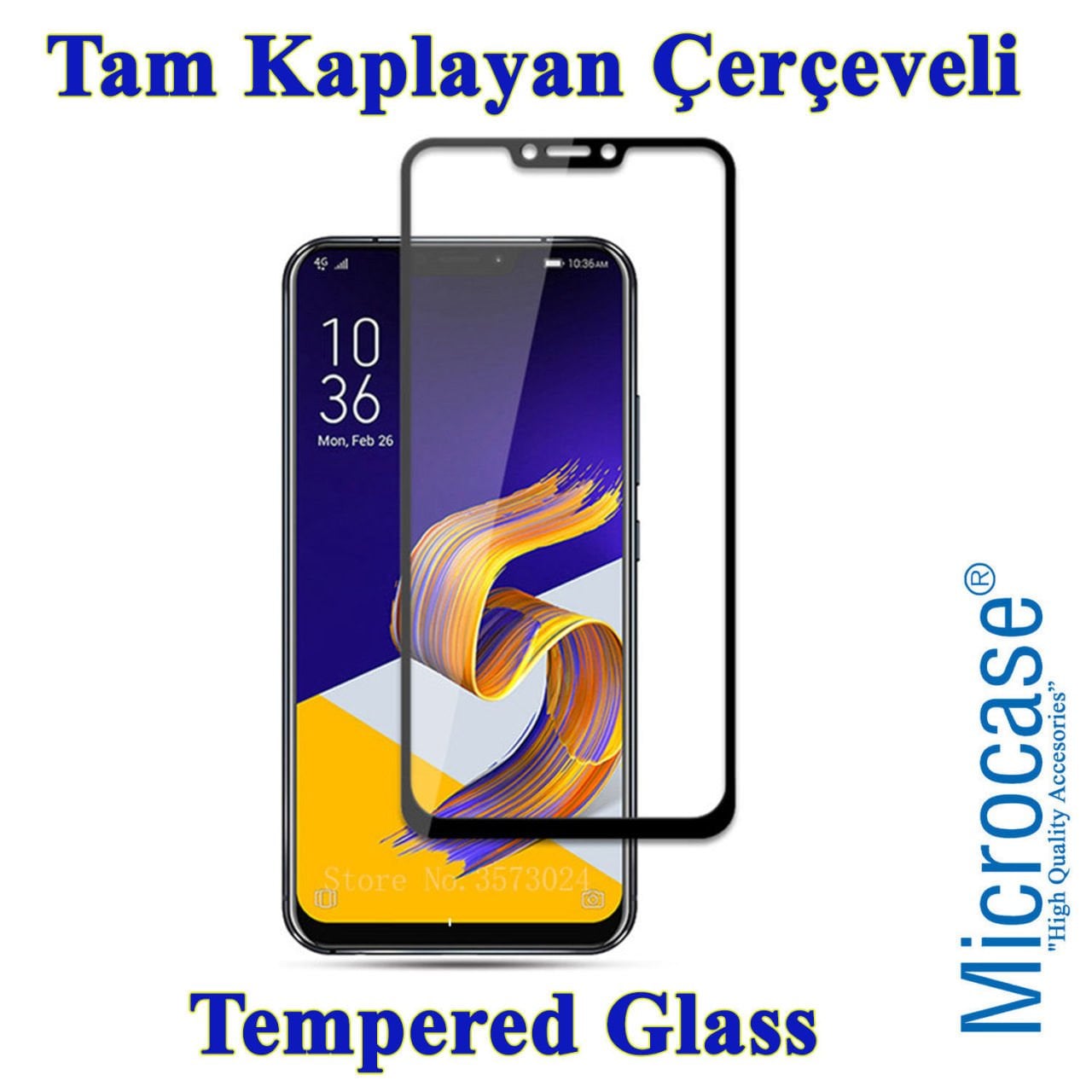 Microcase Asus Zenfone 5 ZE620KL Tam Kaplayan Çerçeveli Cam Korum
