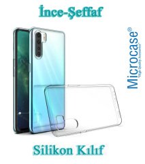 Microcase Oppo Reno 3 - Oppo A91 0.2 mm İnce Soft Silikon Kılıf - Şeffaf + Tempered Glass Cam Koruma
