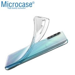 Microcase Oppo Reno 3 - Oppo A91 0.2 mm İnce Soft Silikon Kılıf - Şeffaf + Tempered Glass Cam Koruma