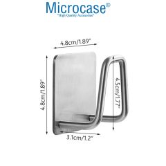 Microcase Güçlü Yapışkanlı Metal Banyo Mutfak Eşya Havlu Vb Ürün Askılığı AL4467 - 2  Adet Gümüş