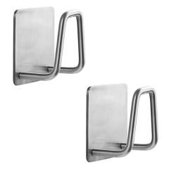 Microcase Güçlü Yapışkanlı Metal Banyo Mutfak Eşya Havlu Vb Ürün Askılığı AL4467 - 2  Adet Gümüş