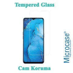 Microcase Oppo Reno 3 - Oppo A91 0.2 mm İnce Soft Silikon Kılıf - Şeffaf + Tempered Glass Cam Koruma