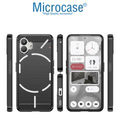 Microcase Nothing Phone 2 Brushed Carbon Fiber Silikon Kılıf - Siyah AL3332